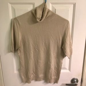 Tan short sleeve turtle neck