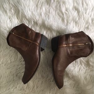 faux leather cowboy booties