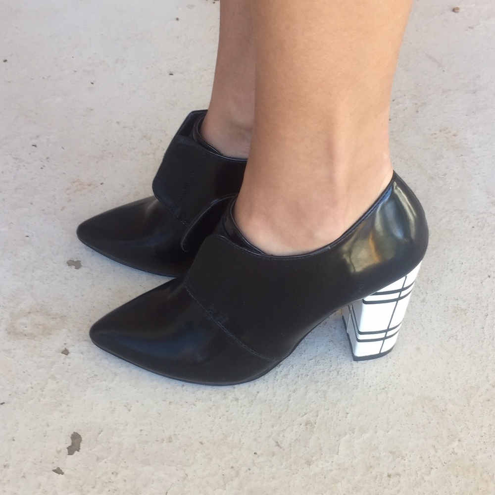 Black and white booties
