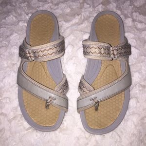 Blue and Beige Sandals