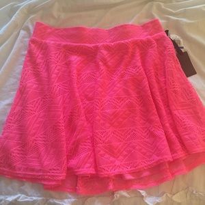 NWT Pink skater skirt w/ lace overlay