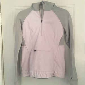 Lululemon pink and grey fleece hoodie quarter zip