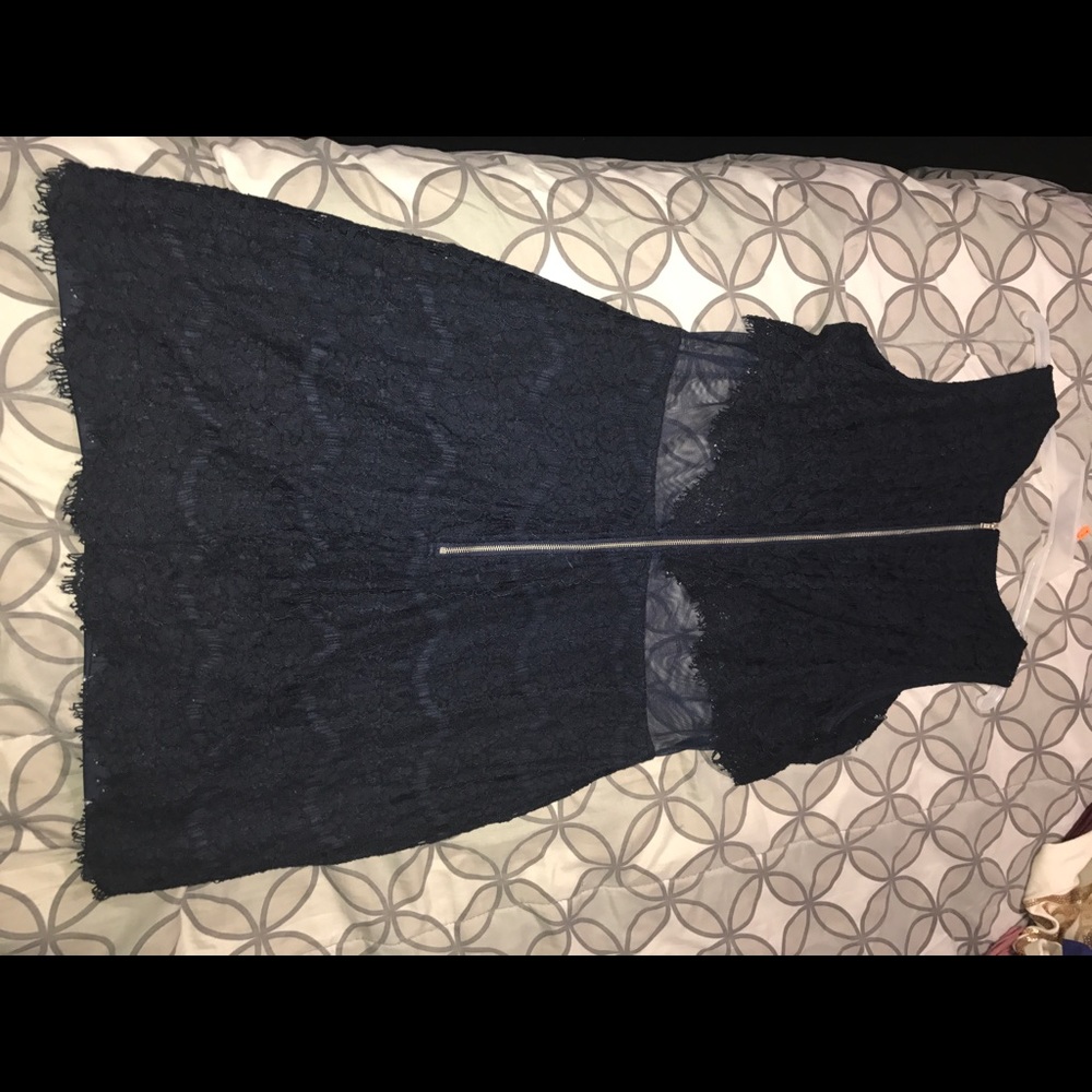 Navy Blue Lace Dress