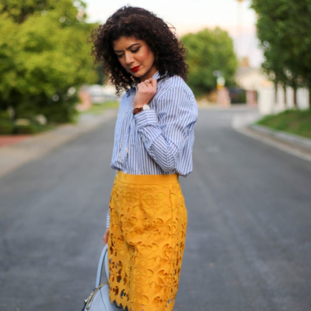 Never worn Goldish color Loft skirt!