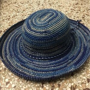 Women's San Diego Hat Co Crocheted Raffia Hat Blue