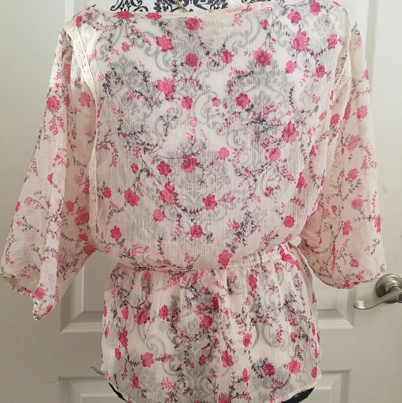 Guess sheer offhoulder top - Picture 3 of 4