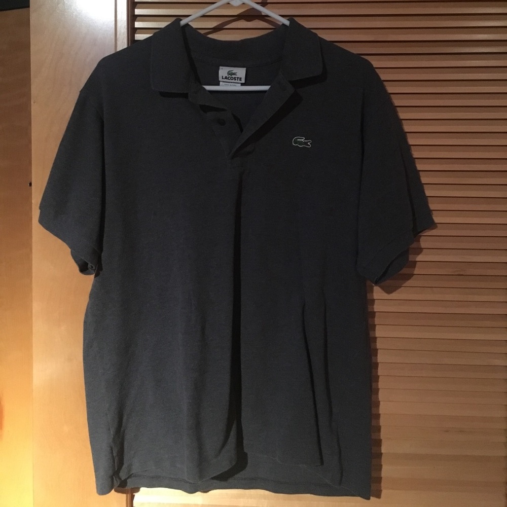 Grey Lacoste Polo Shirt Sz 6.