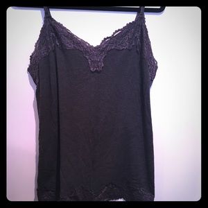 Lace trim grey cami