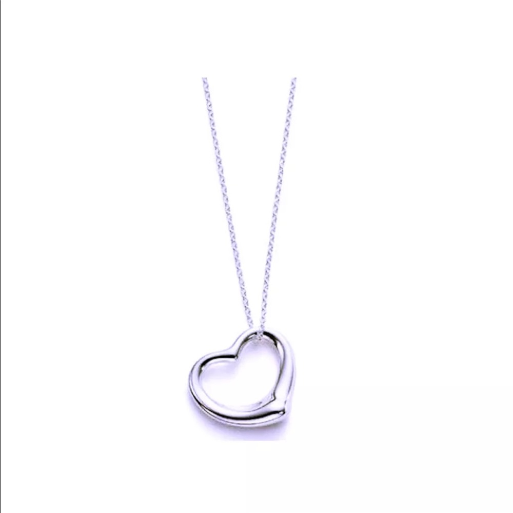 Silver Plated Heart Charm Necklace