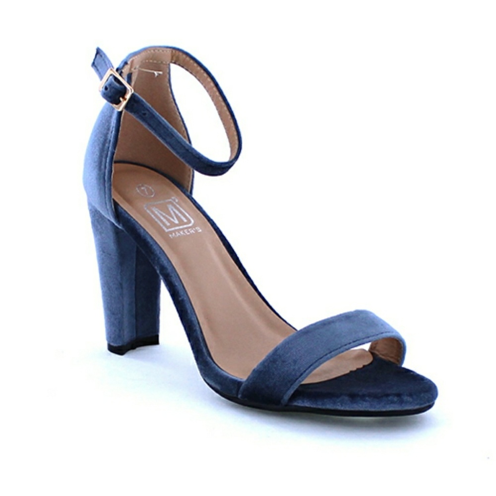 Liz Grey Velvet Heels