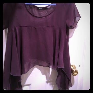 Sheer purple shirt