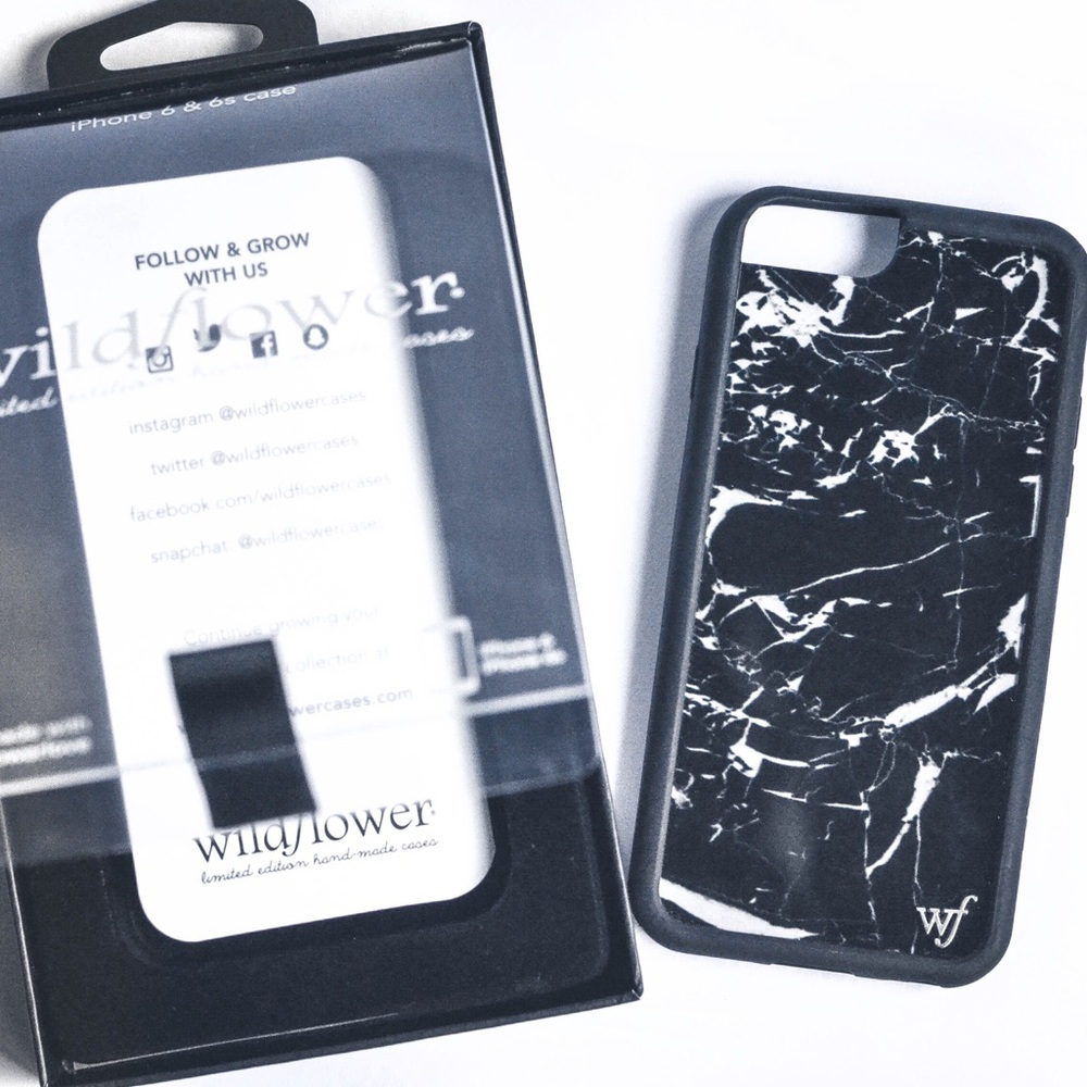 Wildflower Black Marble iPhone 6/6s Phone Case