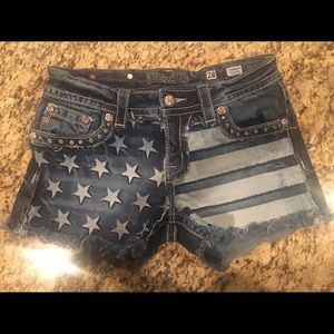 American Flag Miss Me shorts