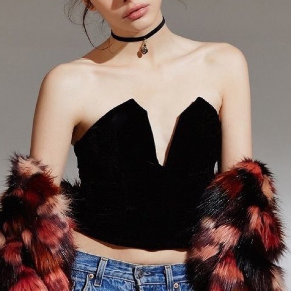 33 off Urban Outfitters Tops TELA Black Velvet Bustier Corset Top