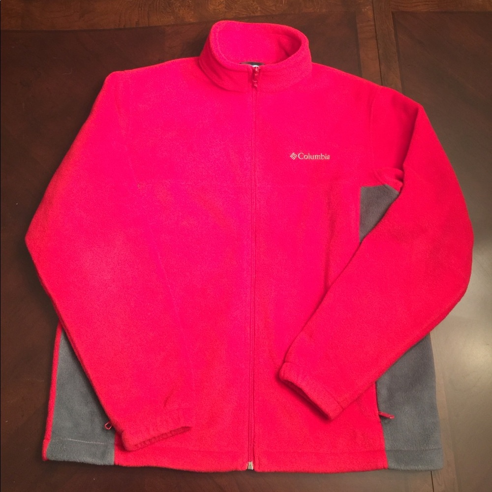 Red Fleece Columbia jacket