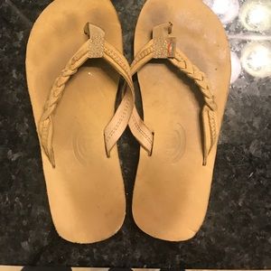 Rainbow sz 1 leather flip flops