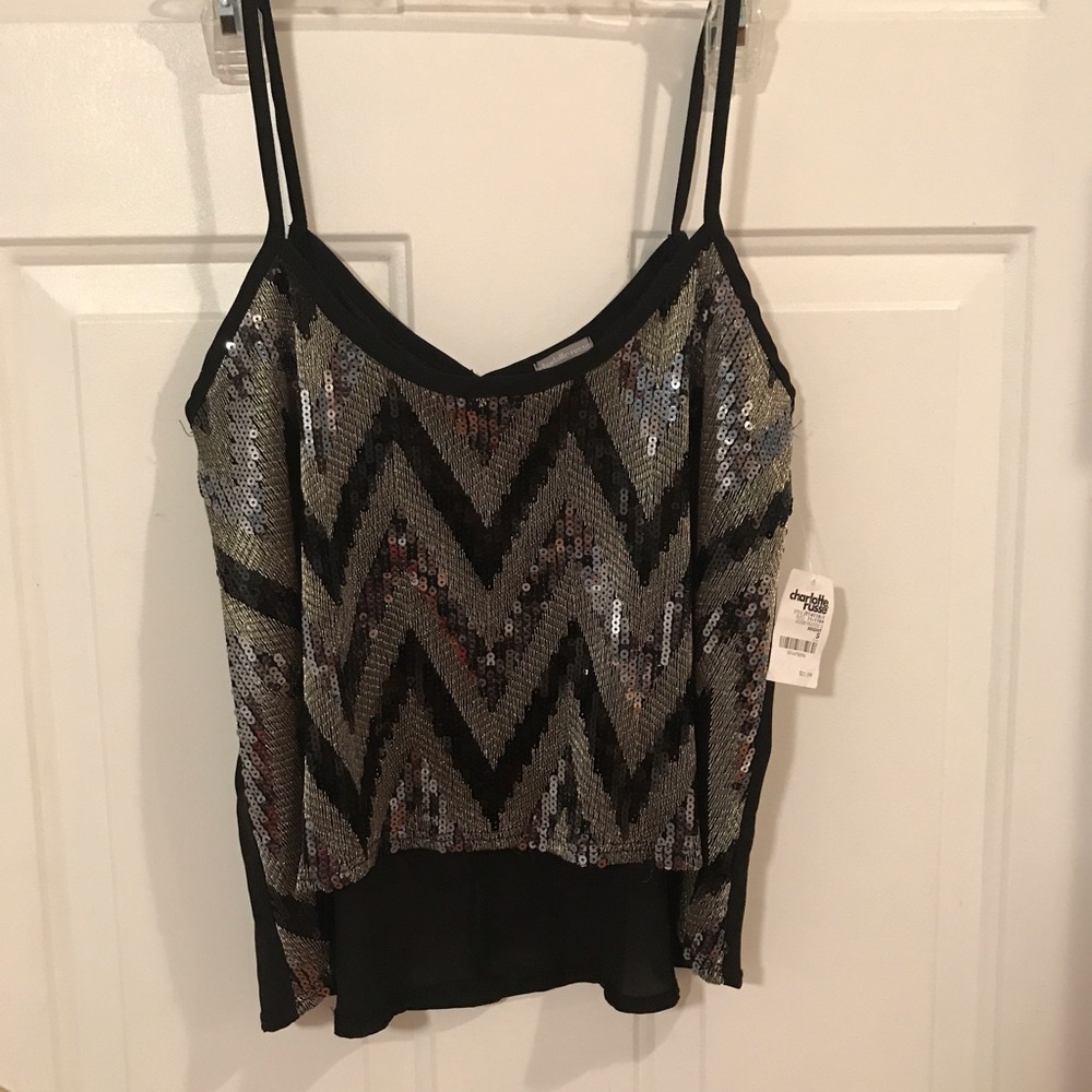 Charlotte Russe chevron sequin top