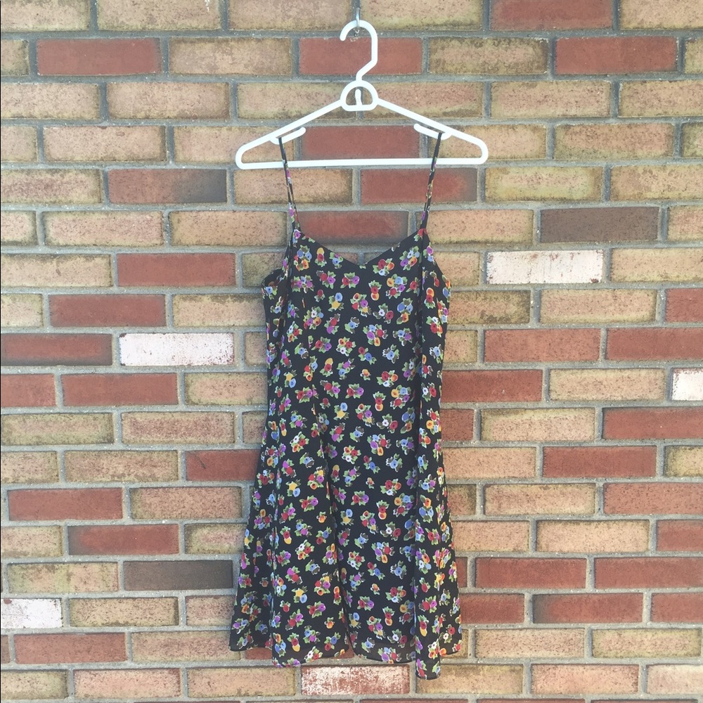 Ann Taylor floral black dress