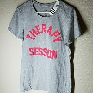 New with tag adidas women's shirt, ligth gray.