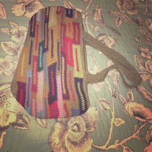 Multicolored woven handbag