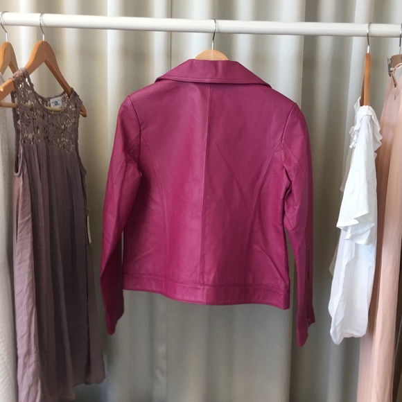 La Vie Jackets & Coats - Fuchsia Faux Leather Moto Jacket La Vie Jackets & Coats - Fuchsia Faux Leather Moto Jacket