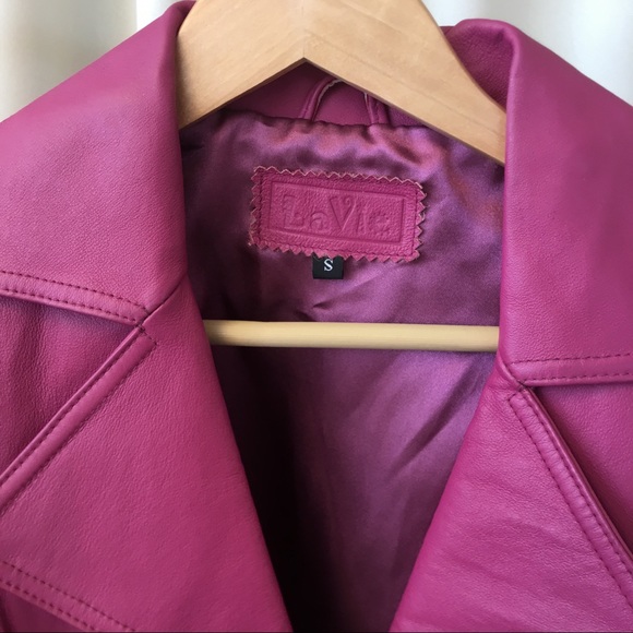 La Vie Jackets & Coats - Fuchsia Faux Leather Moto Jacket La Vie Jackets & Coats - Fuchsia Faux Leather Moto Jacket