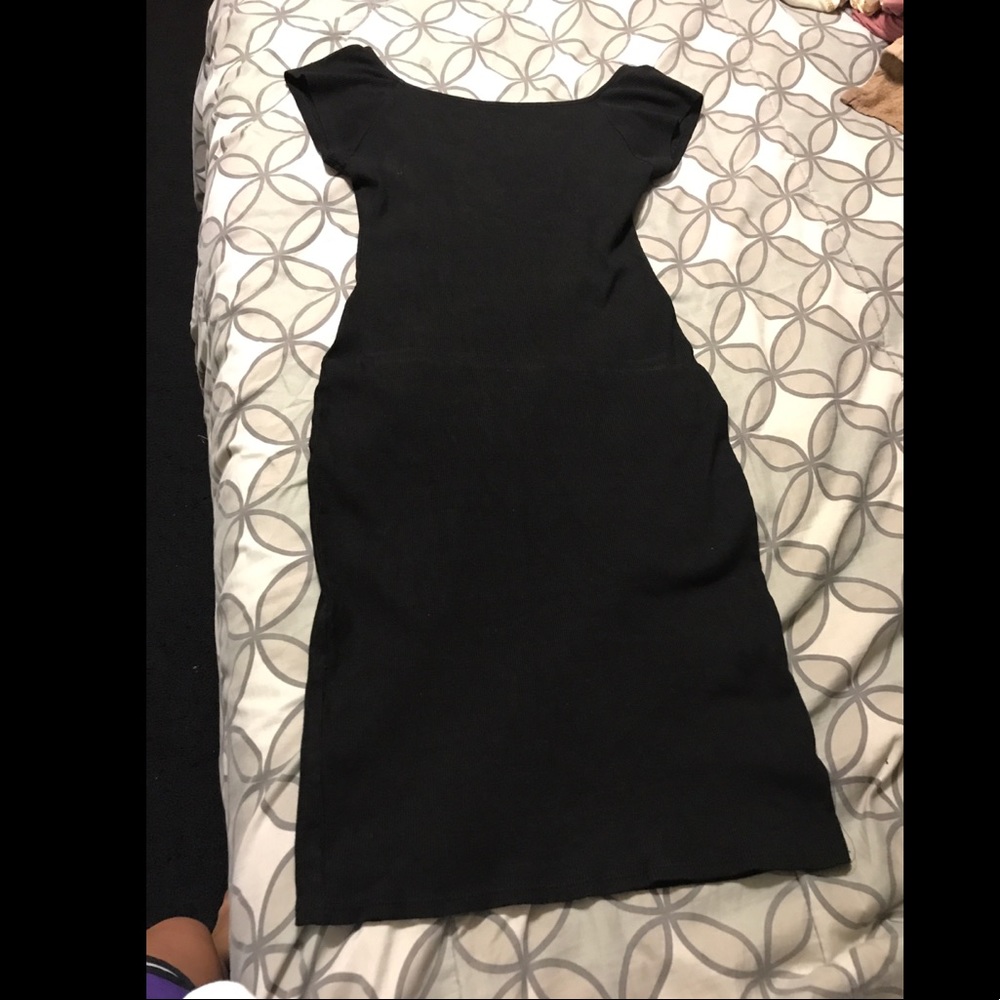 Black Midi Dress with Ballerina scoop neck