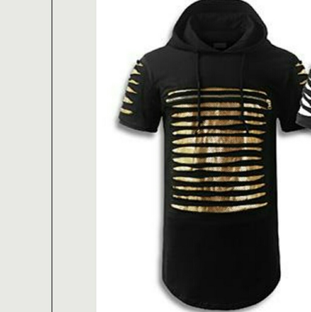 Gold foil hooded tshirt