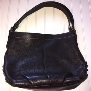 Well loved Coach handbag in black pebbles leather!