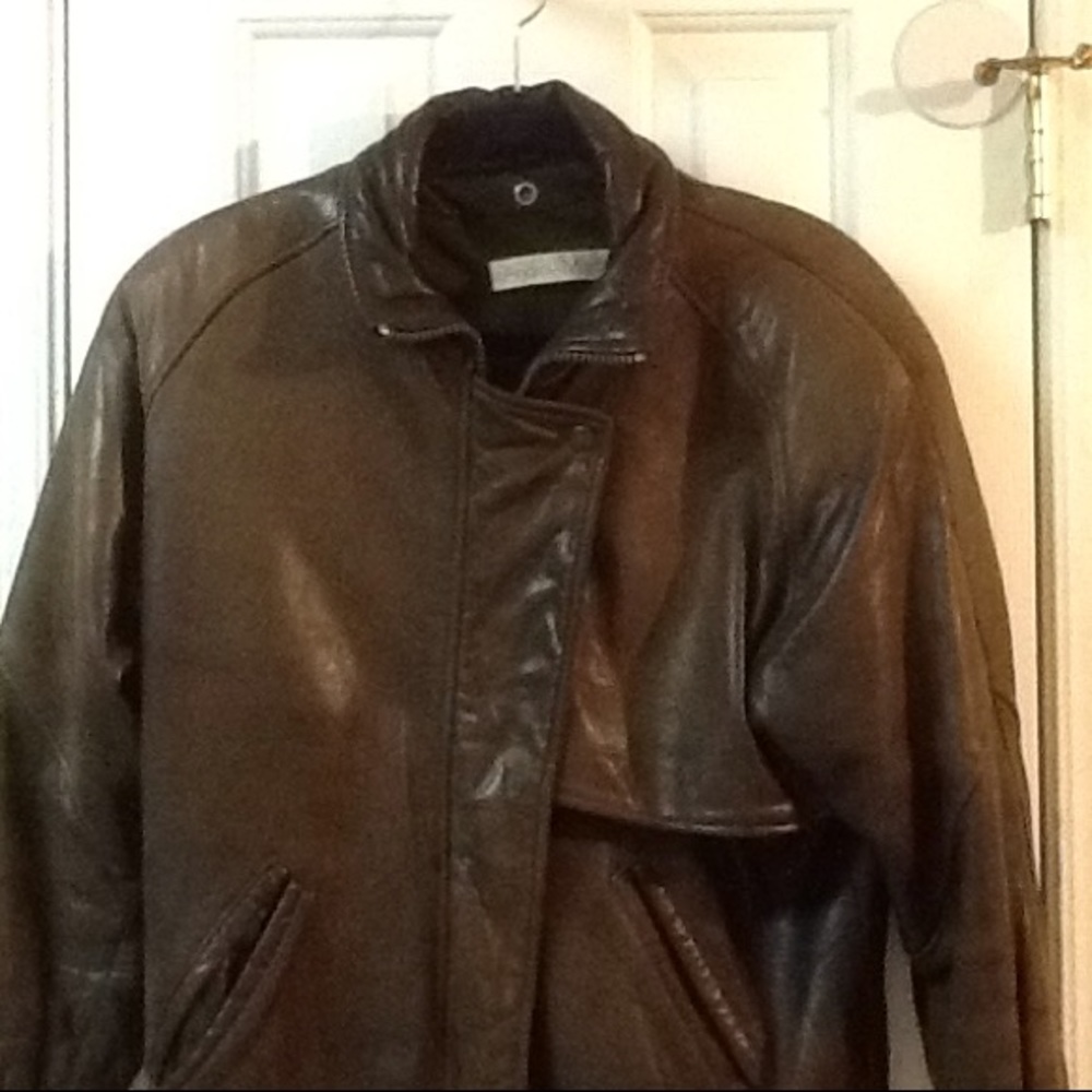 Men's Leather Bomber Size Small Jacket