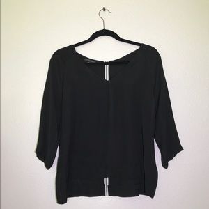 Black Flowing Blouse