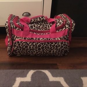 Leopard and pink Duffel bag