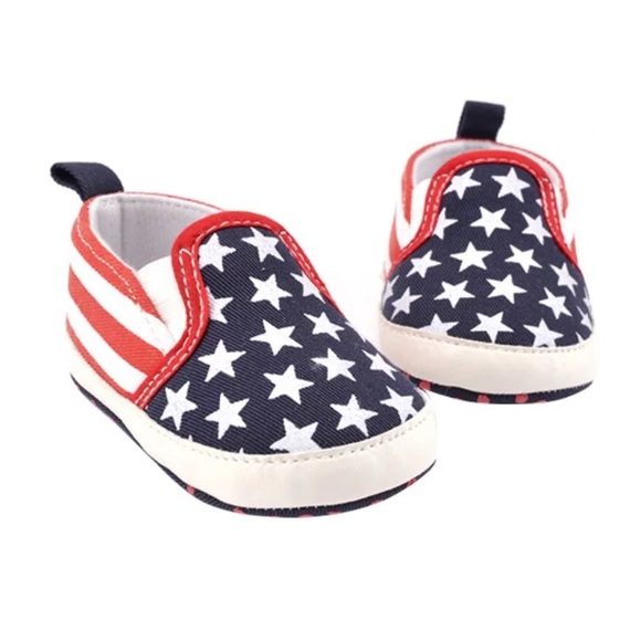American Flag Baby Crib Shoes 4th July Patriotic - Picture 1 of 7