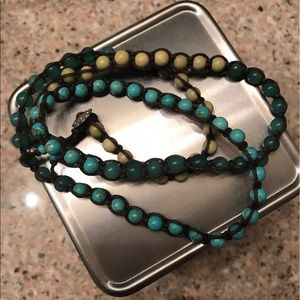 Multi-colored wrap beaded bracelet