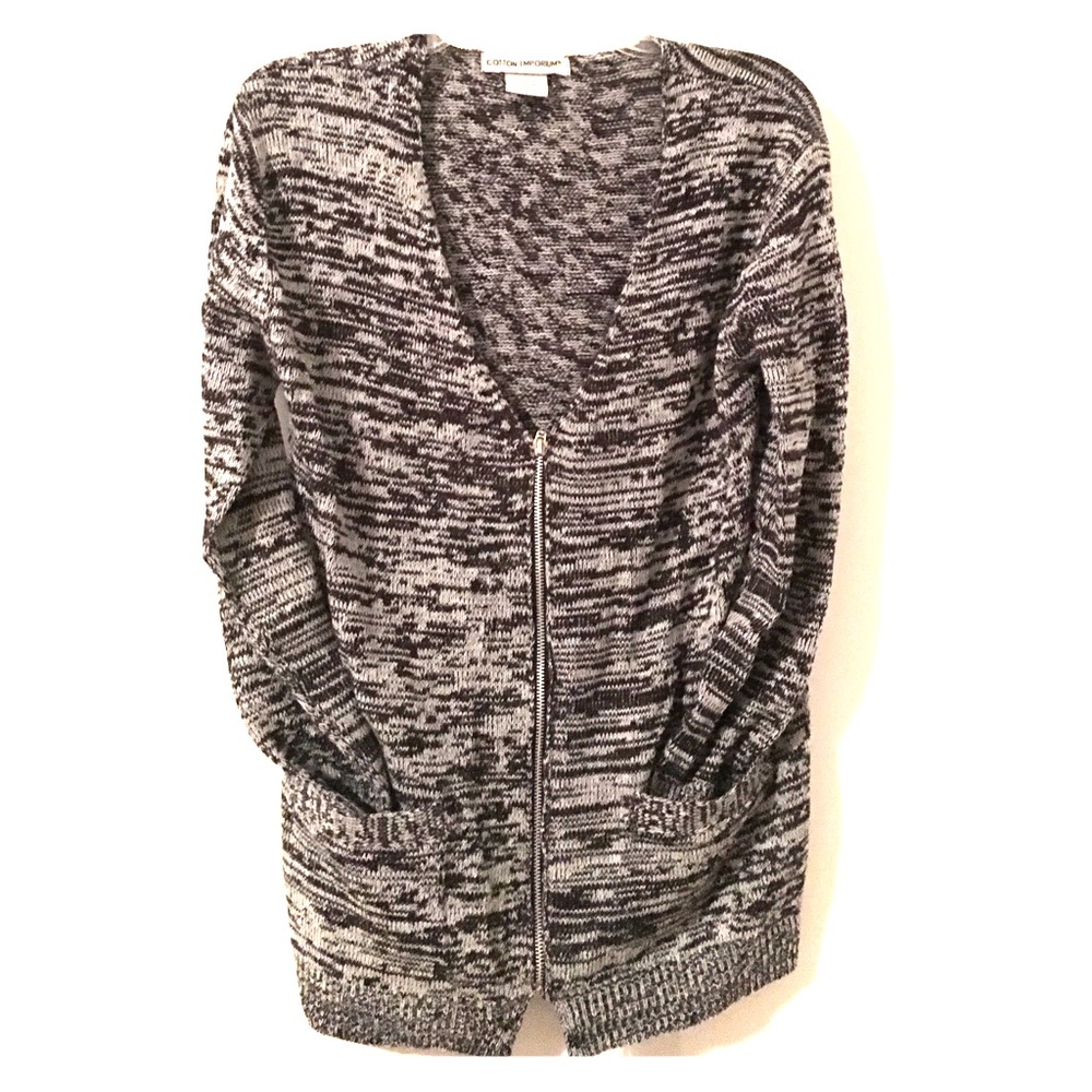 Zipper sweater with pockets
