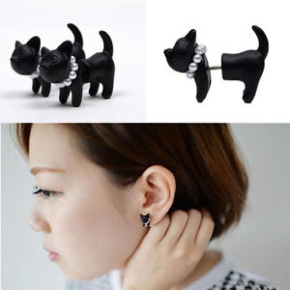 Cat Double Sided Earrings