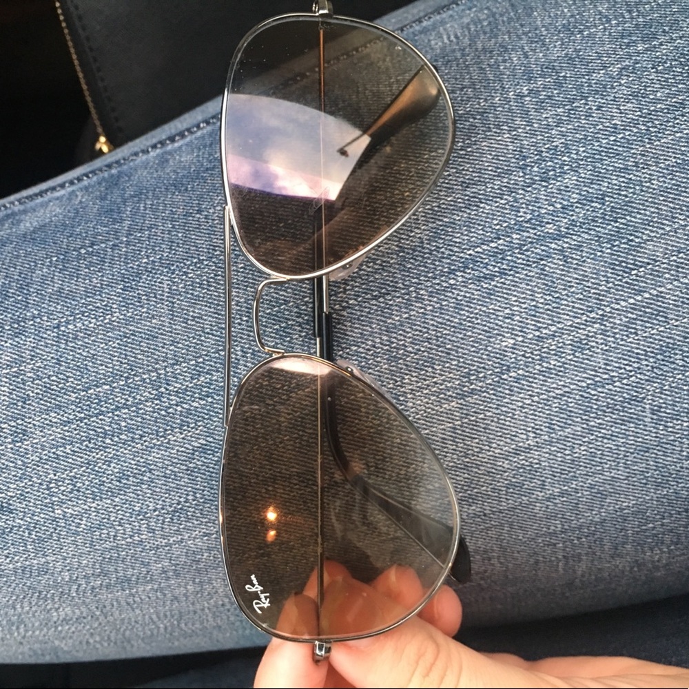 Brown ray bans with silver detailing
