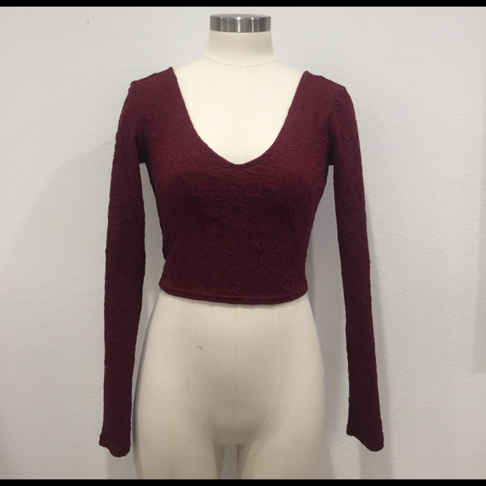 Maroon Crop Top