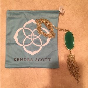 Kendra Scott Green Rayne Necklace with Pouch