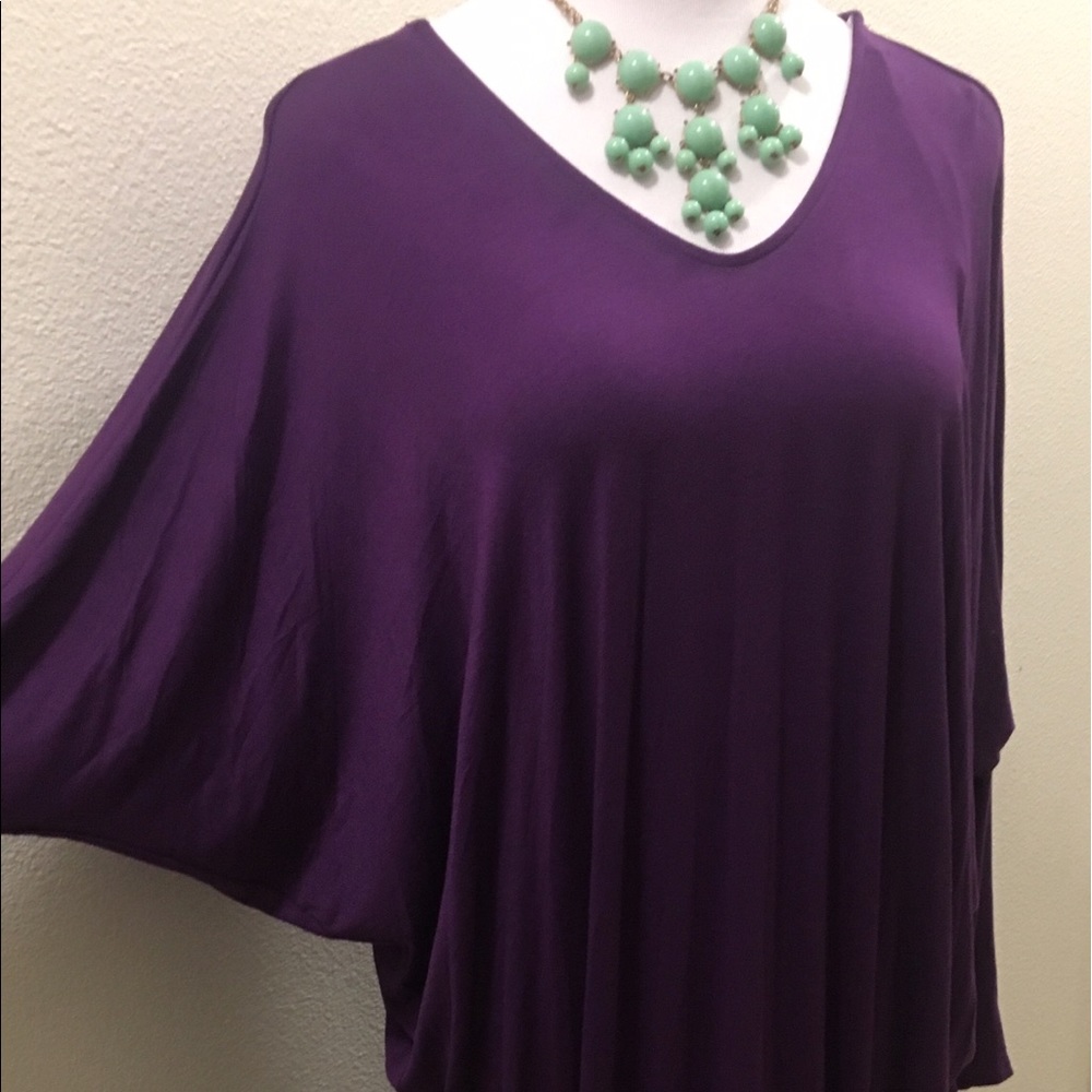 V-back tunic dress in Purple