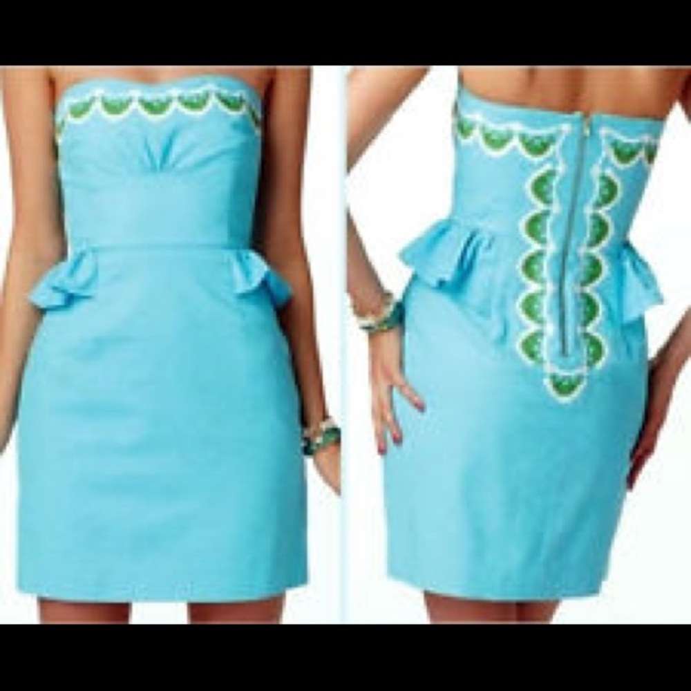 Lilly Pulitzer Teal Peplum Dress