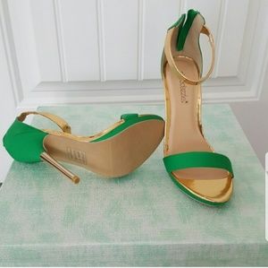 Very pretty green sandals and gold