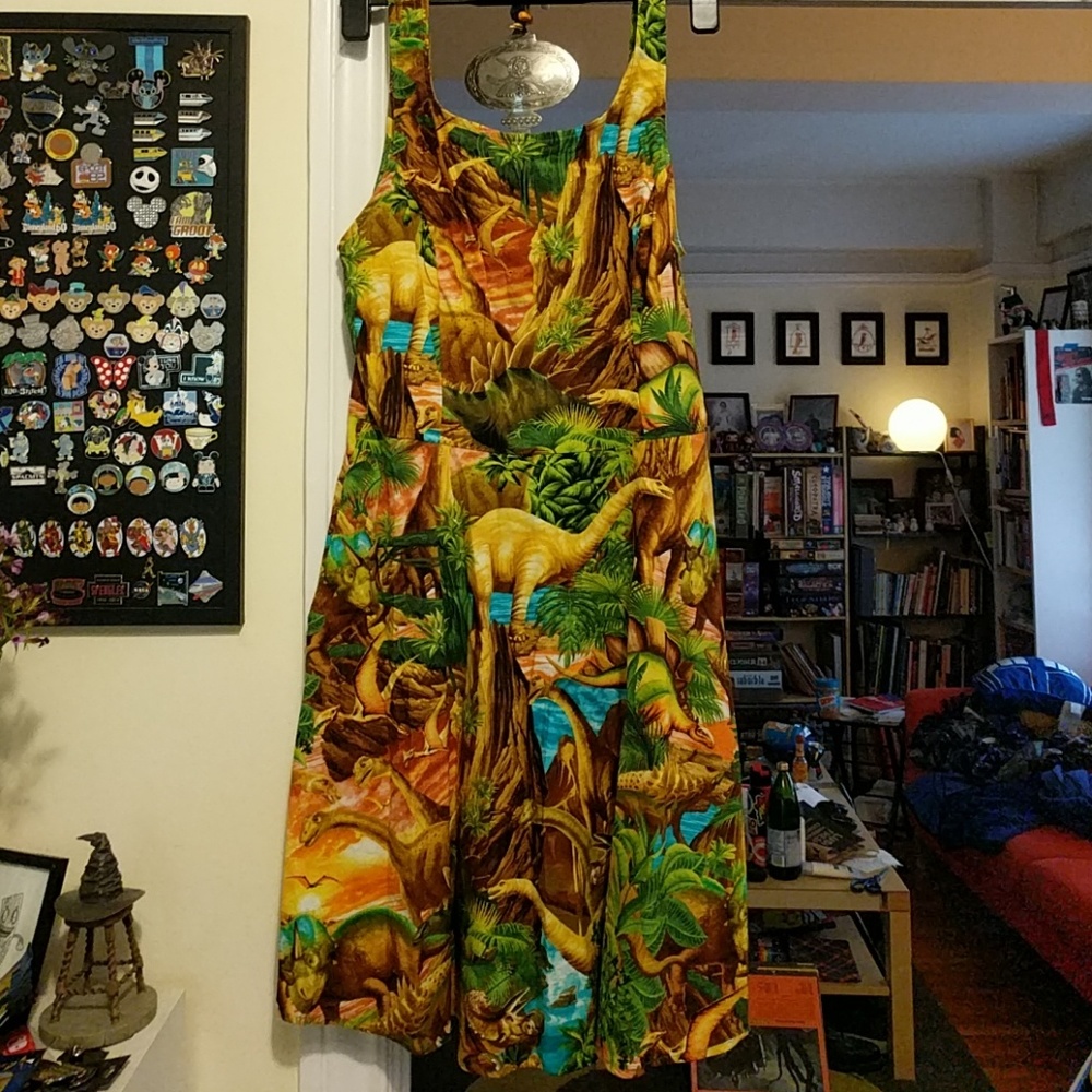 Retroliscious Dinosaur Skater Dress with pockets!