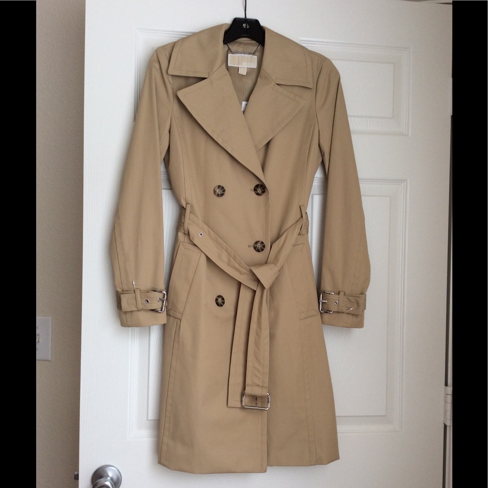 Michael Kors tan trench coat size 00 - Picture 1 of 4