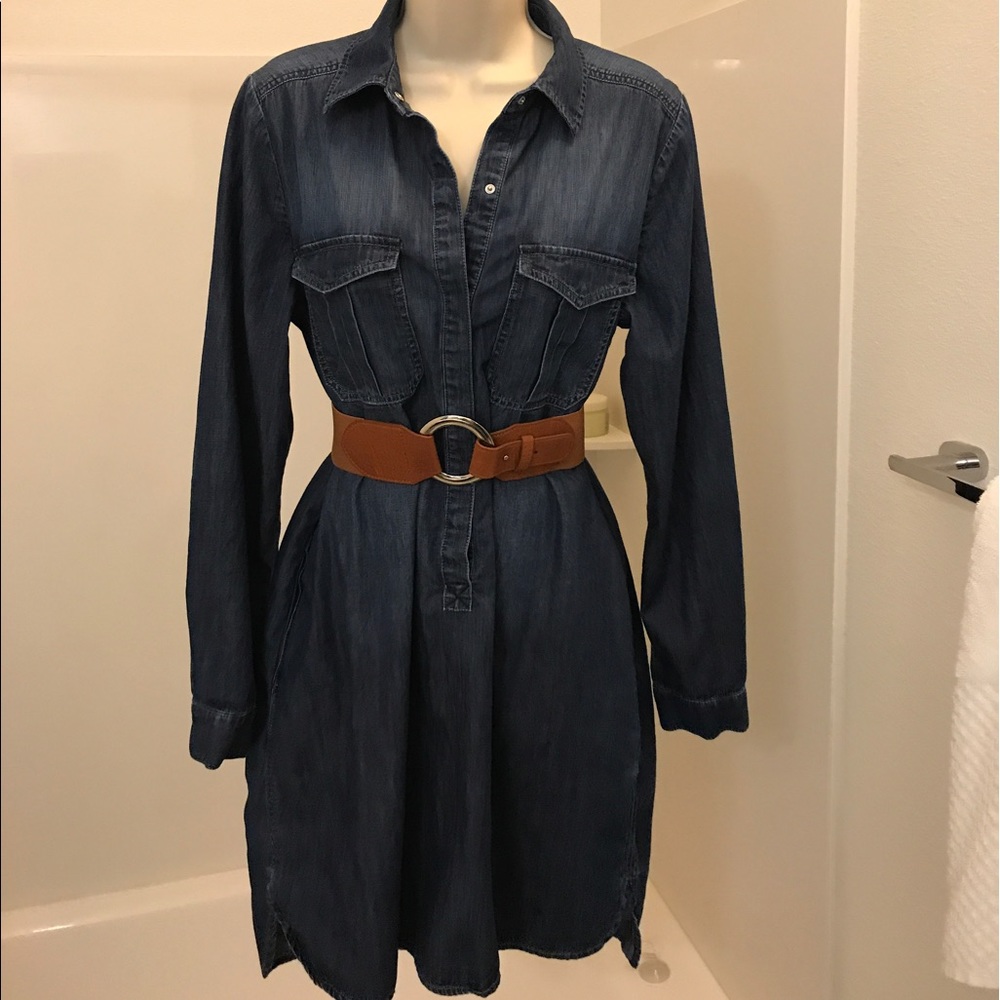 Long sleeve denim dress