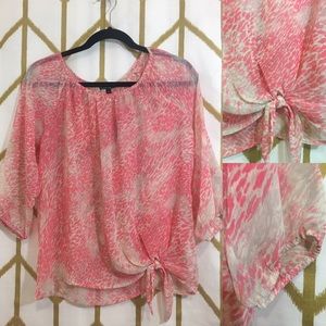 Express Pink Coral Animal Print Blouse