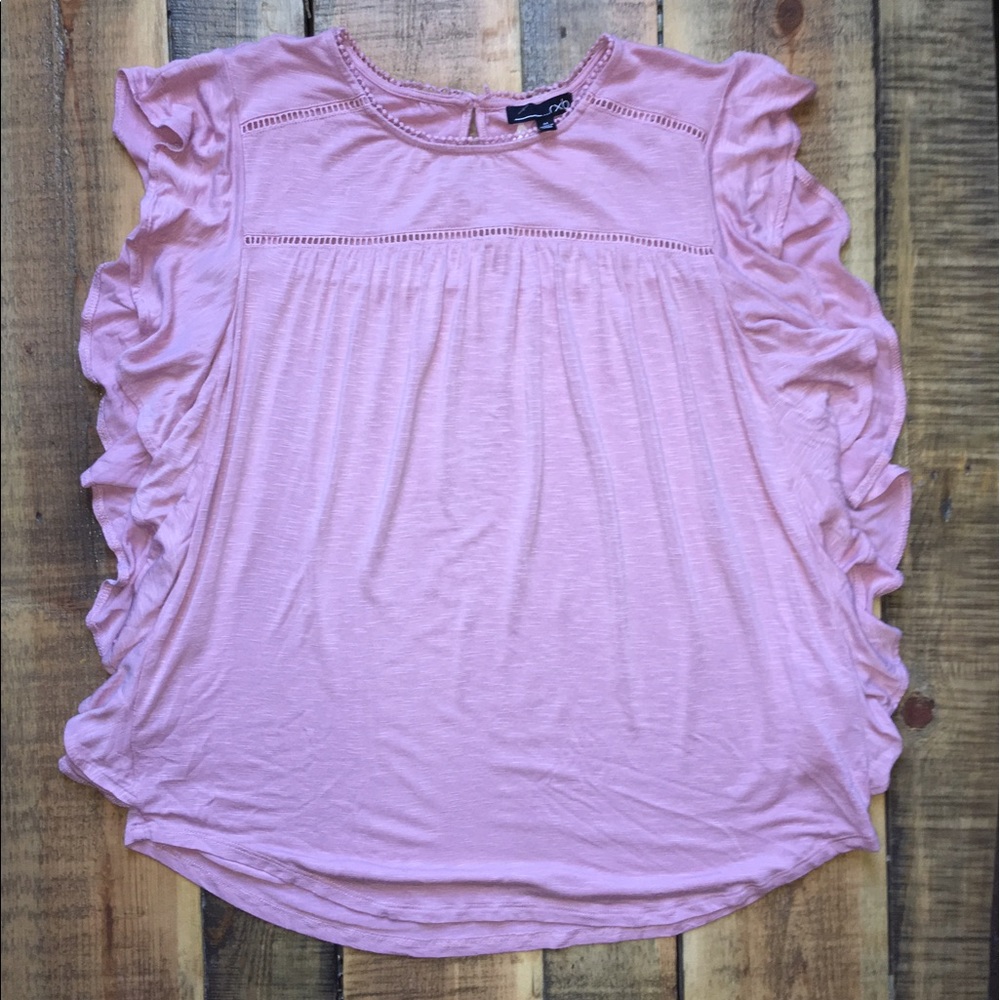 Knit Top w/ Flutter Sleeves