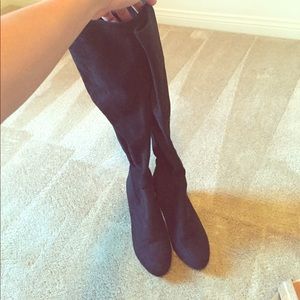 Black thigh high boots
