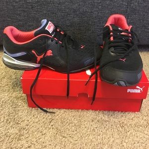 Black puma running shoes