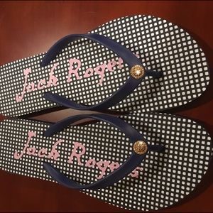 Jack Rogers, navy flip flops. size 9, run small.